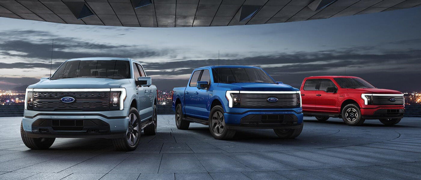 2023 Ford F-150 Lightning in a lineup