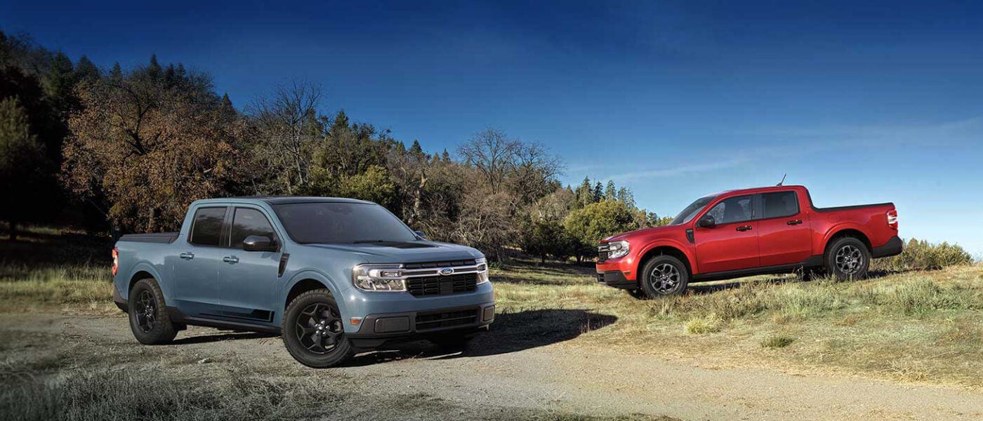 2024 Ford Maverick line up against a skyline
