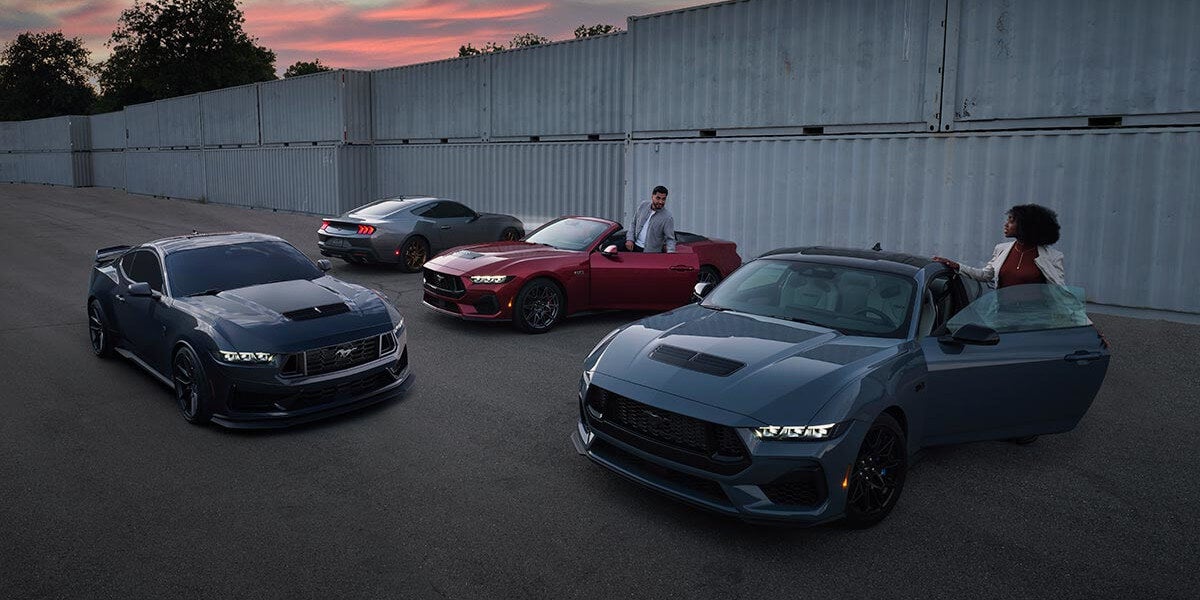 2024 Ford Mustang lineup outside during sunset